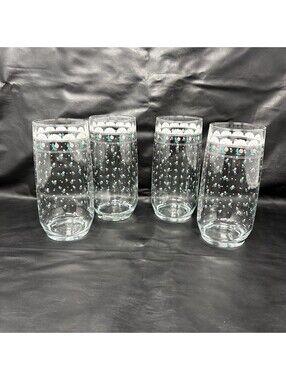 Anchor Hocking Pink Rose Victoriana Iced Tea Glasses Set of 4 16 Oz